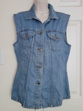 Hip Length Denim Vest